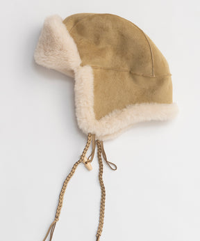 【OPEN YY】Woven BRAIDED SHEARLING TRAPPER