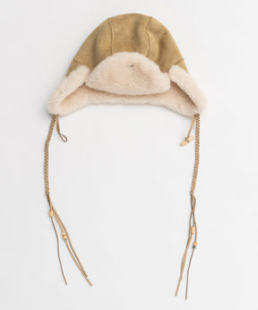 【OPEN YY】Woven BRAIDED SHEARLING TRAPPER