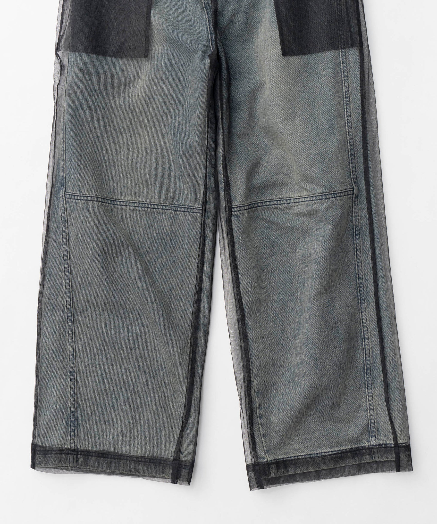 【24WINTER PRE-ORDER】Tulle Layer Denim Pants