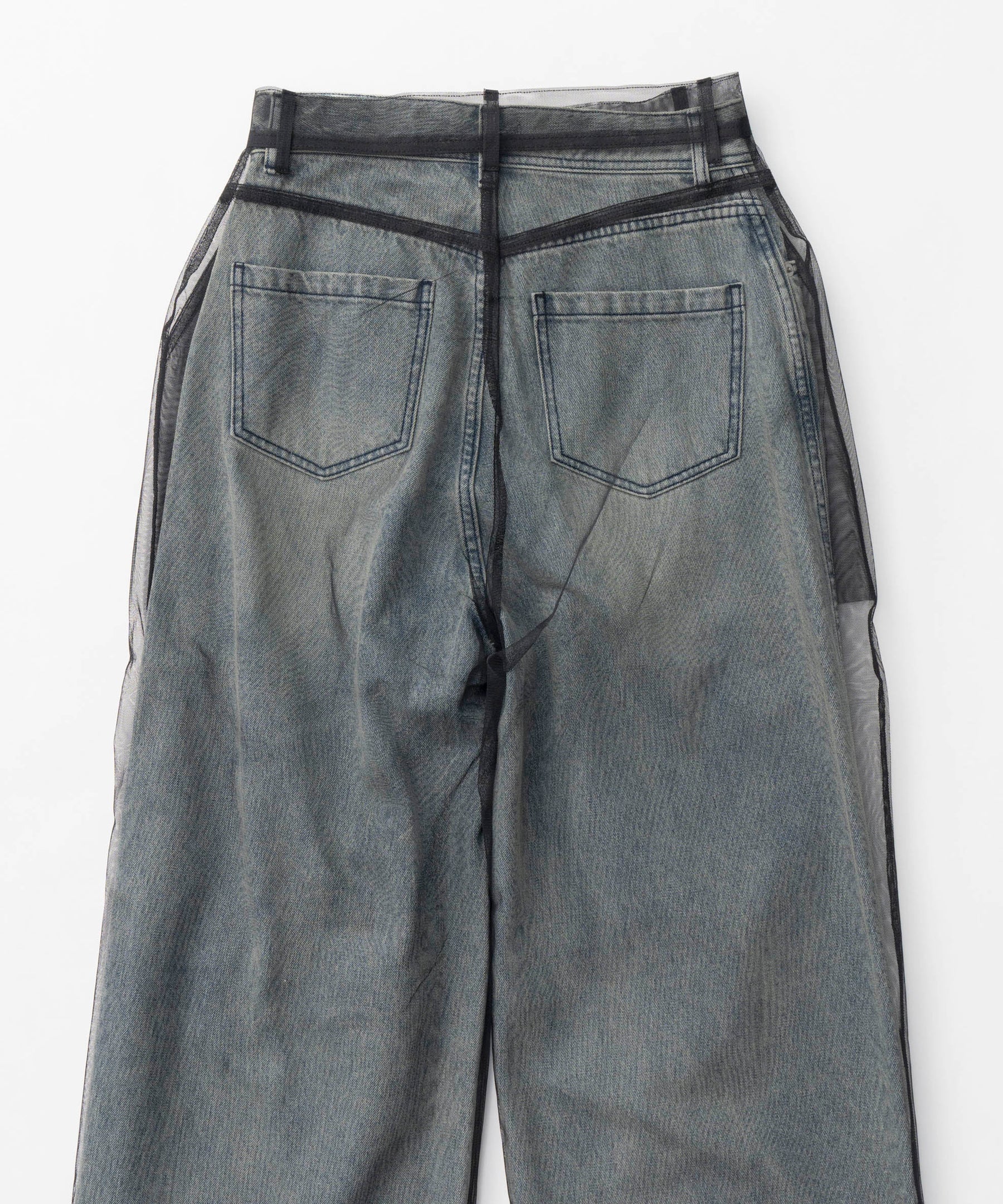 【24WINTER PRE-ORDER】Tulle Layer Denim Pants