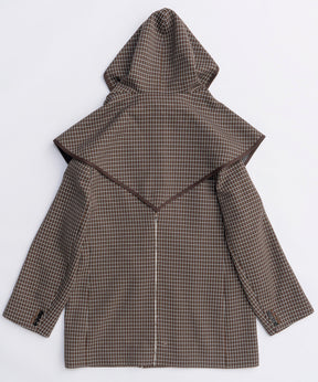 2way Hooded Scarf Cut Off Jacket