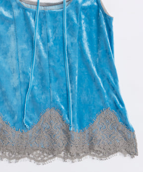【25AUTUMN PRE-ORDER】Hem Lace Velvet Tank Top