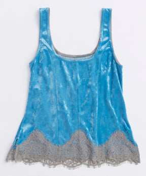 【25AUTUMN PRE-ORDER】Hem Lace Velvet Tank Top