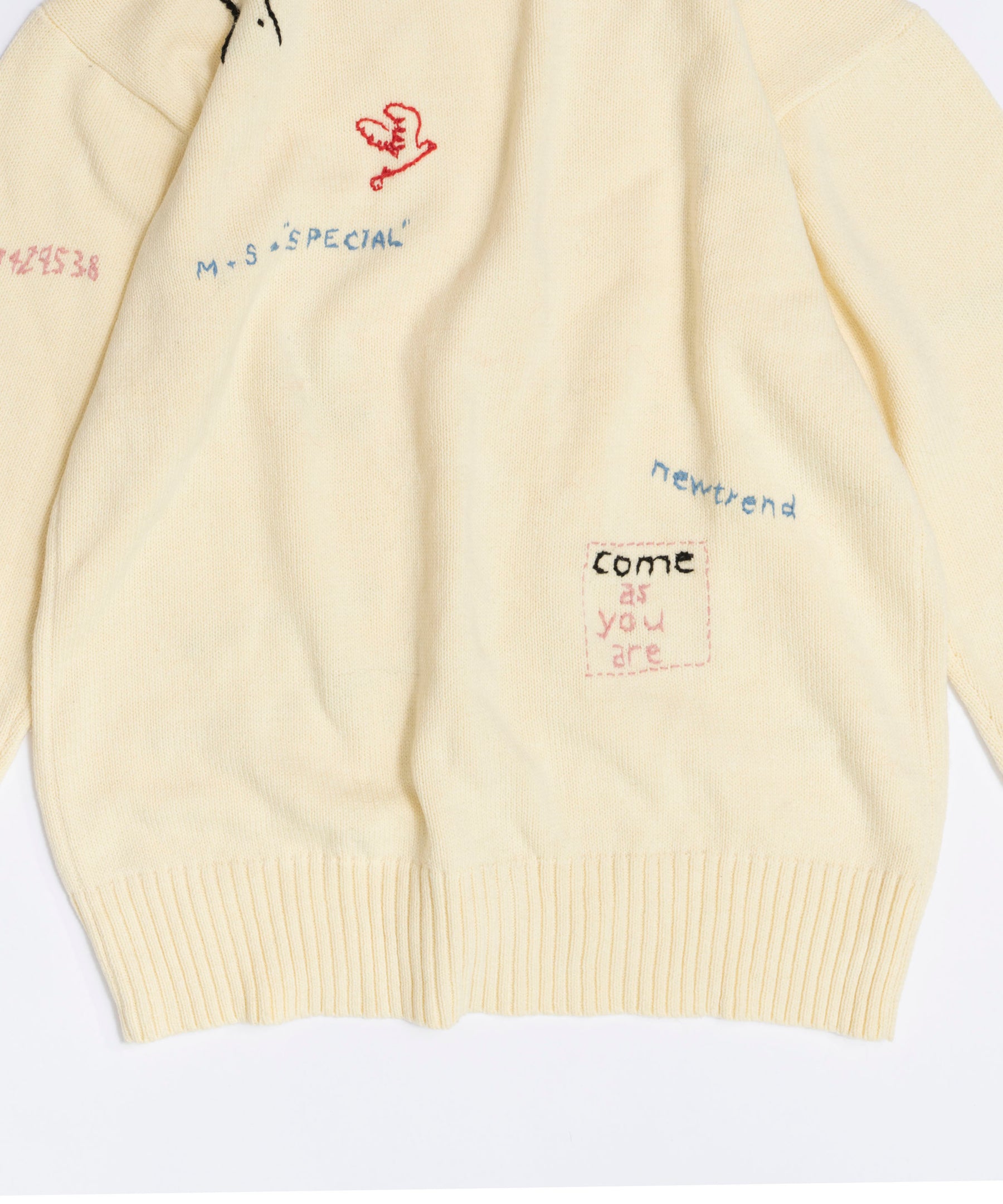 Life Word Embroidery Knit Cardigan