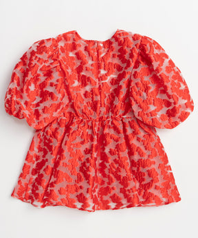[2026Summer PRE-ORDER] Sheer Flower Jacquard Blouse