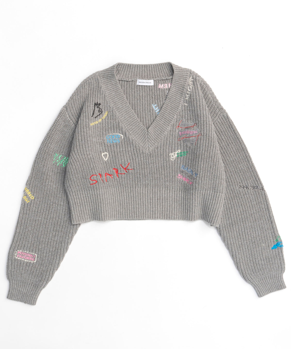 【24AUTUMN PRE-ORDER】V-neck Embroidery Knitwear