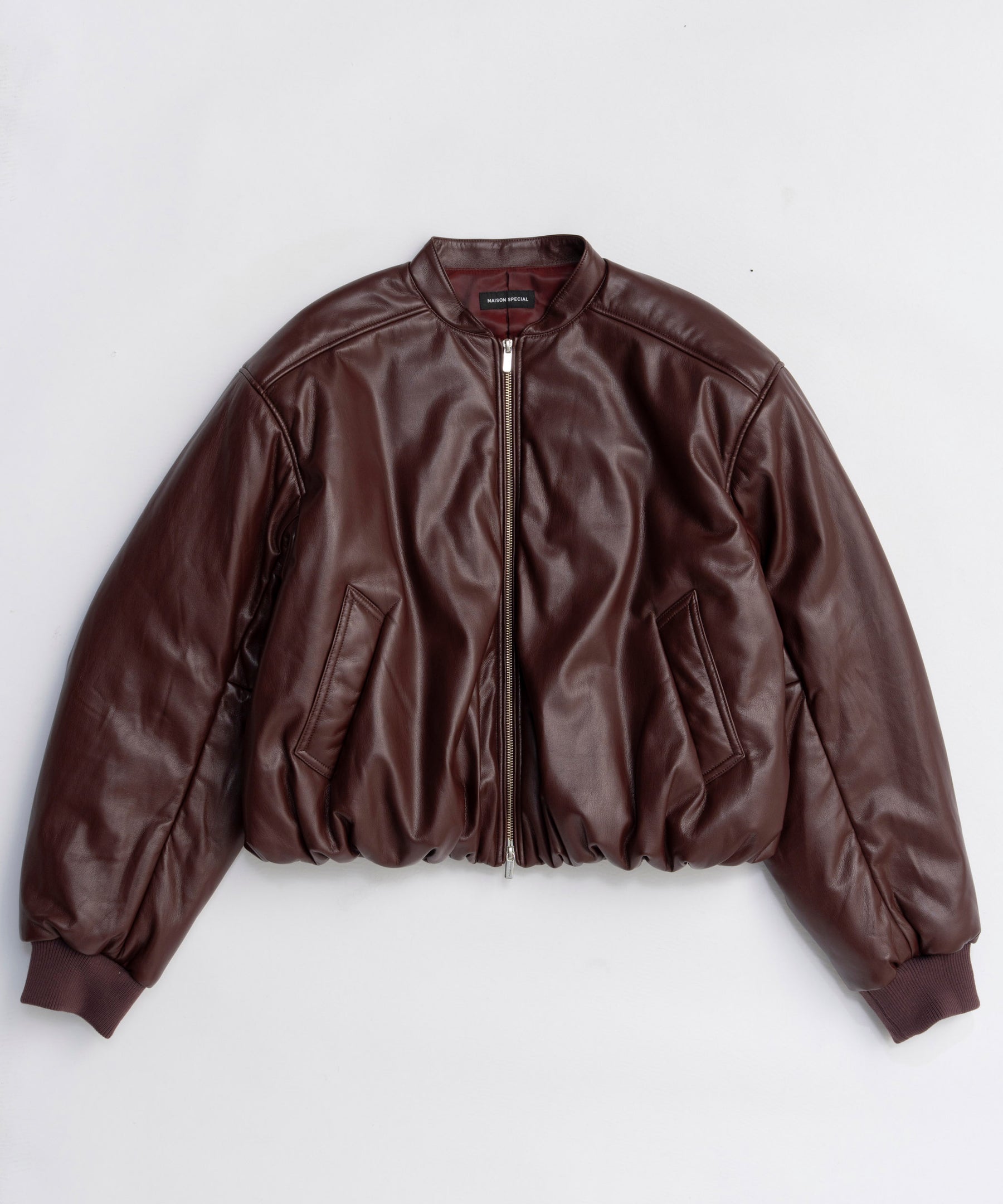 [25WINTER PRE-ORDER] Leather Puffer Jacket With Muffler