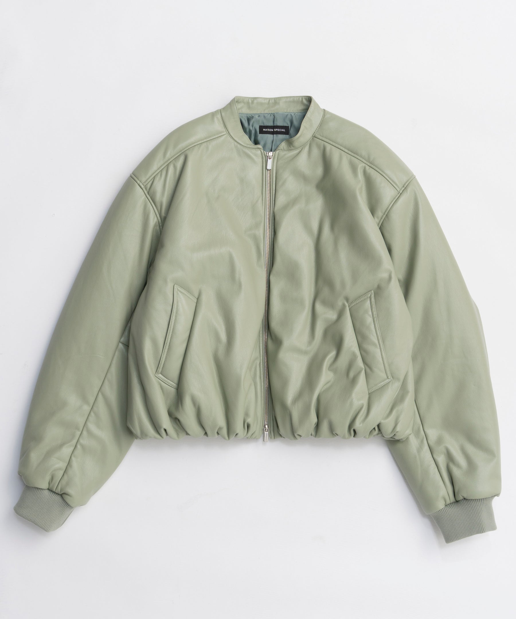 25WINTER PRE-ORDER】Leather Puffer Jacket With Muffler