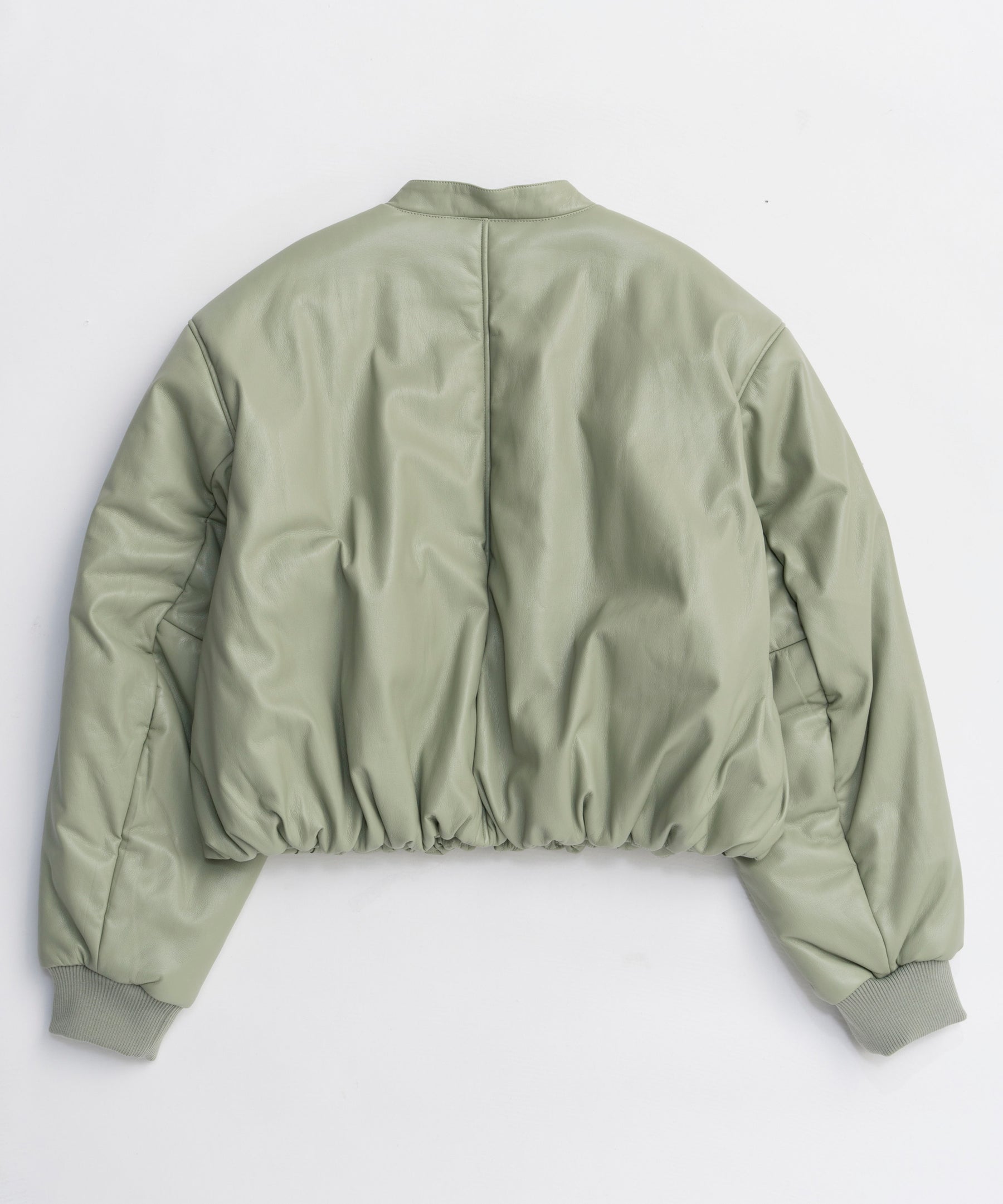 25WINTER PRE-ORDER】Leather Puffer Jacket With Muffler