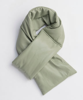 [25WINTER PRE-ORDER] Leather Puffer Jacket With Muffler