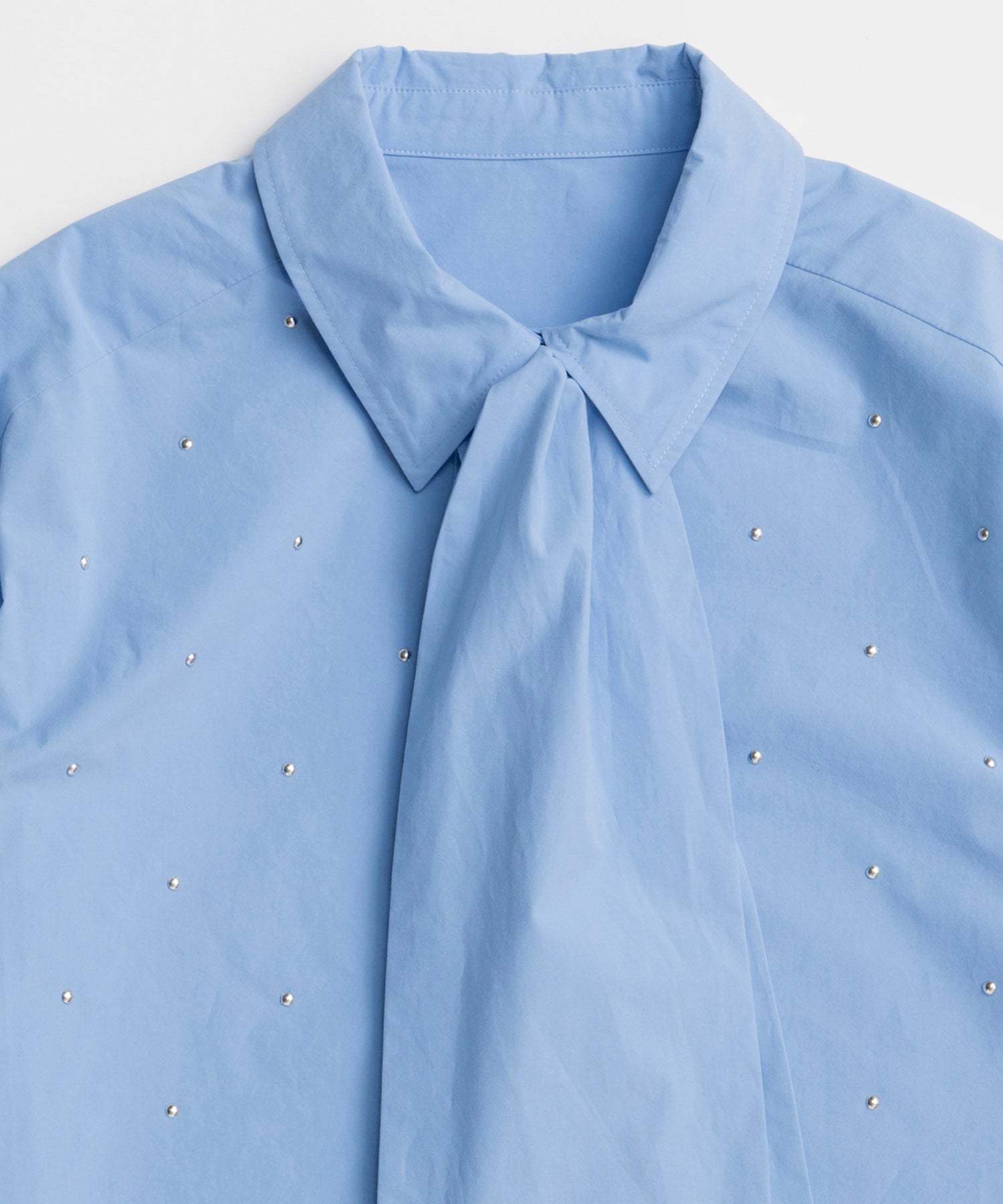 [2026Summer PRE-ORDER]Studded Half-Sleeve Bow Tie Shirt