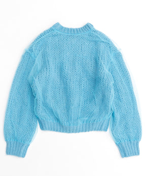 【24AUTUMN PRE-ORDER】Tulle Layered Low Gauge Reversible Knit Pullover
