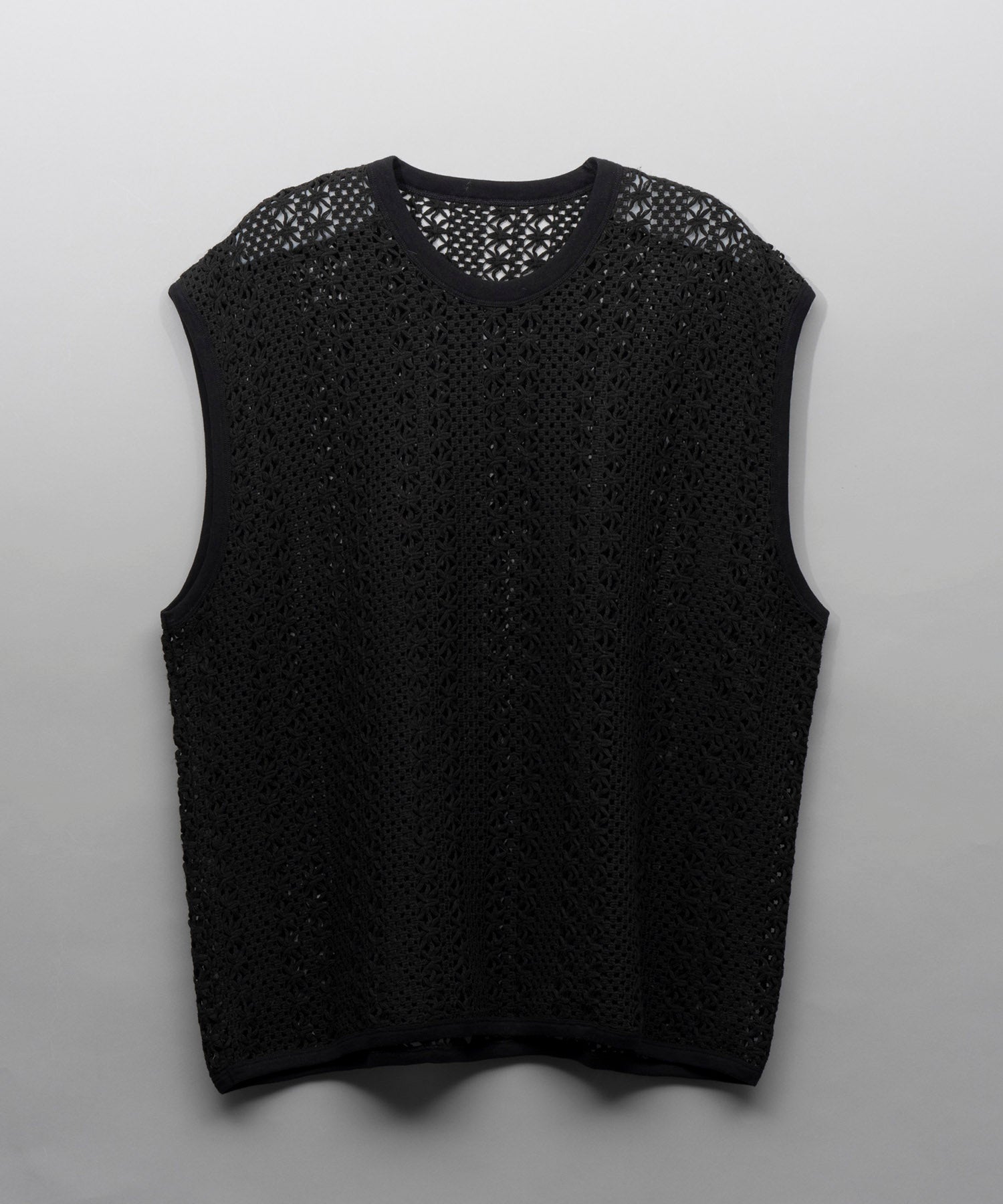Crochet Like Mesh Prime-Over Sleevels T-Shirt