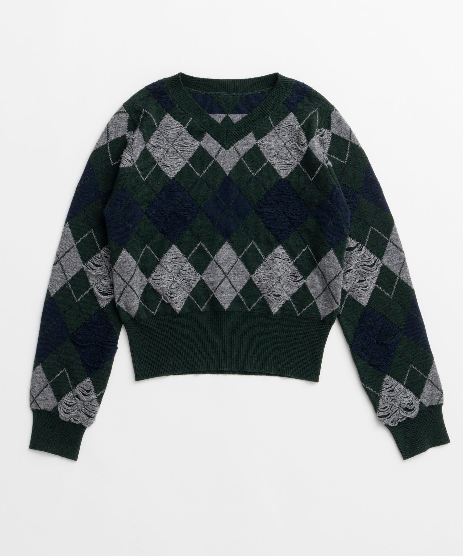 【26WINTER COLLECTION】Drop needle Argyle Knit