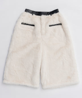 [25WINTER PRE-ORDER] Leather And Fur Combination Shorts
