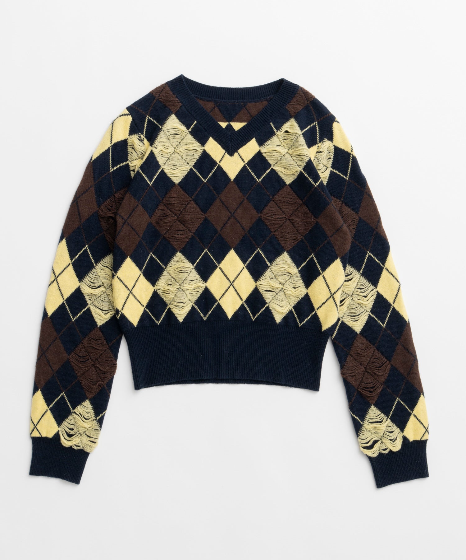 【26WINTER COLLECTION】Drop needle Argyle Knit