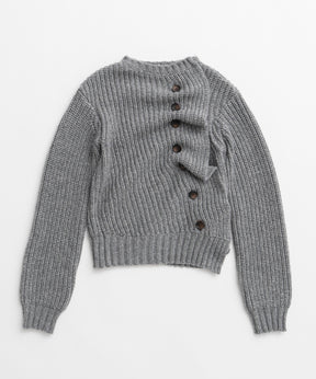 【26WINTER PRE-ORDER】Asymmetrical Frill Cardigan