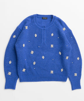 【26WINTER COLLECTION】Bijou Henley Neck Knit Top