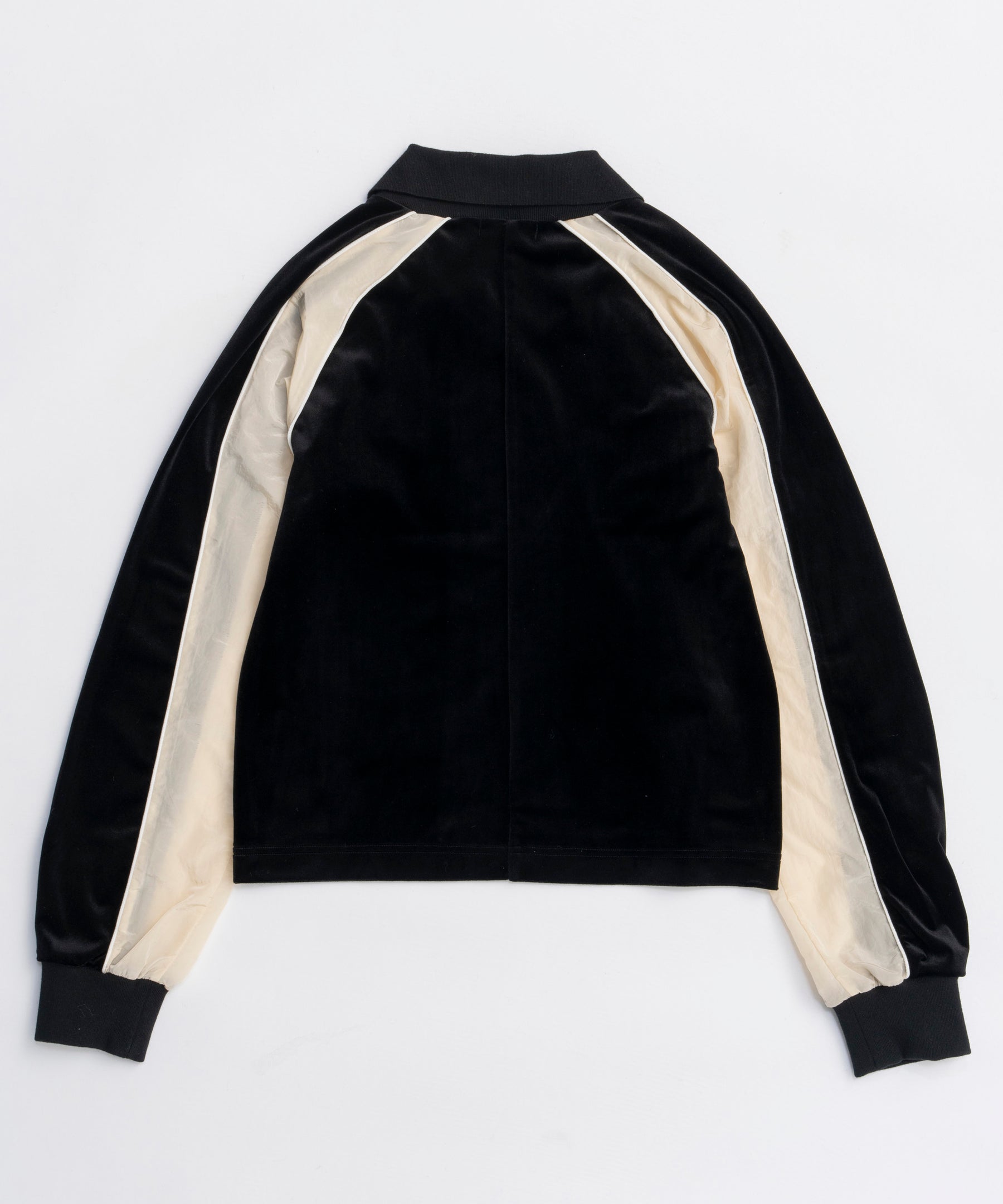 Velour Combination Sporty Jersey Tops