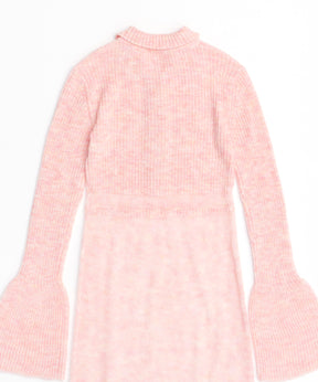 【24AUTUMN PRE-ORDER】Sheer Knit Polo Shirt Maxidresses