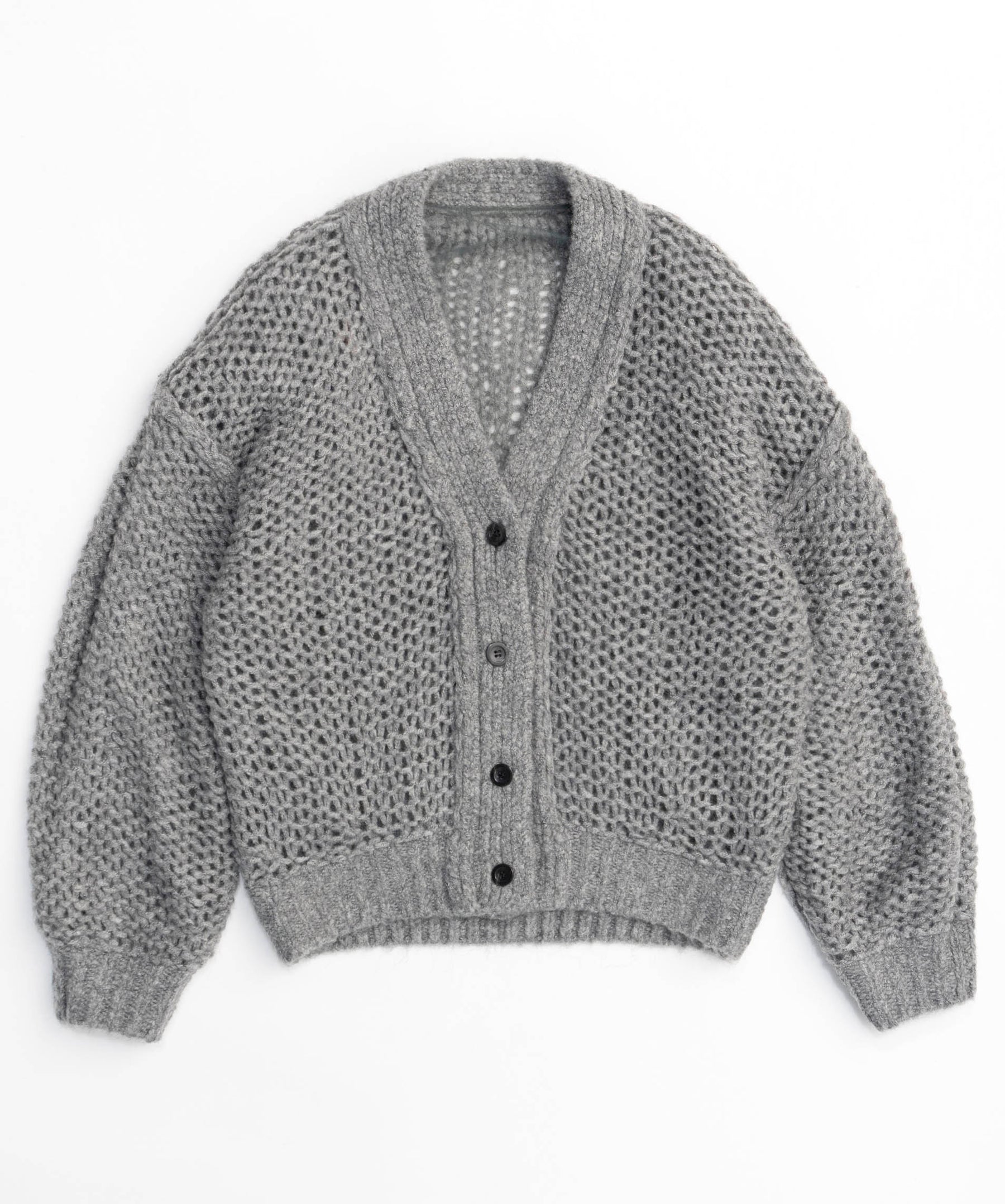 【24AUTUMN PRE-ORDER】Tulle Layered Low Gauge Reversible Knit Cardigan