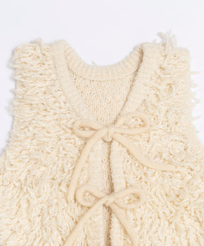 2way Tape Yarn Loop Knit Vest