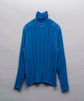 【24AW PRE-ORDER】Sheer Rib Knit Prime-Over Turtle Neck Knit Pullover