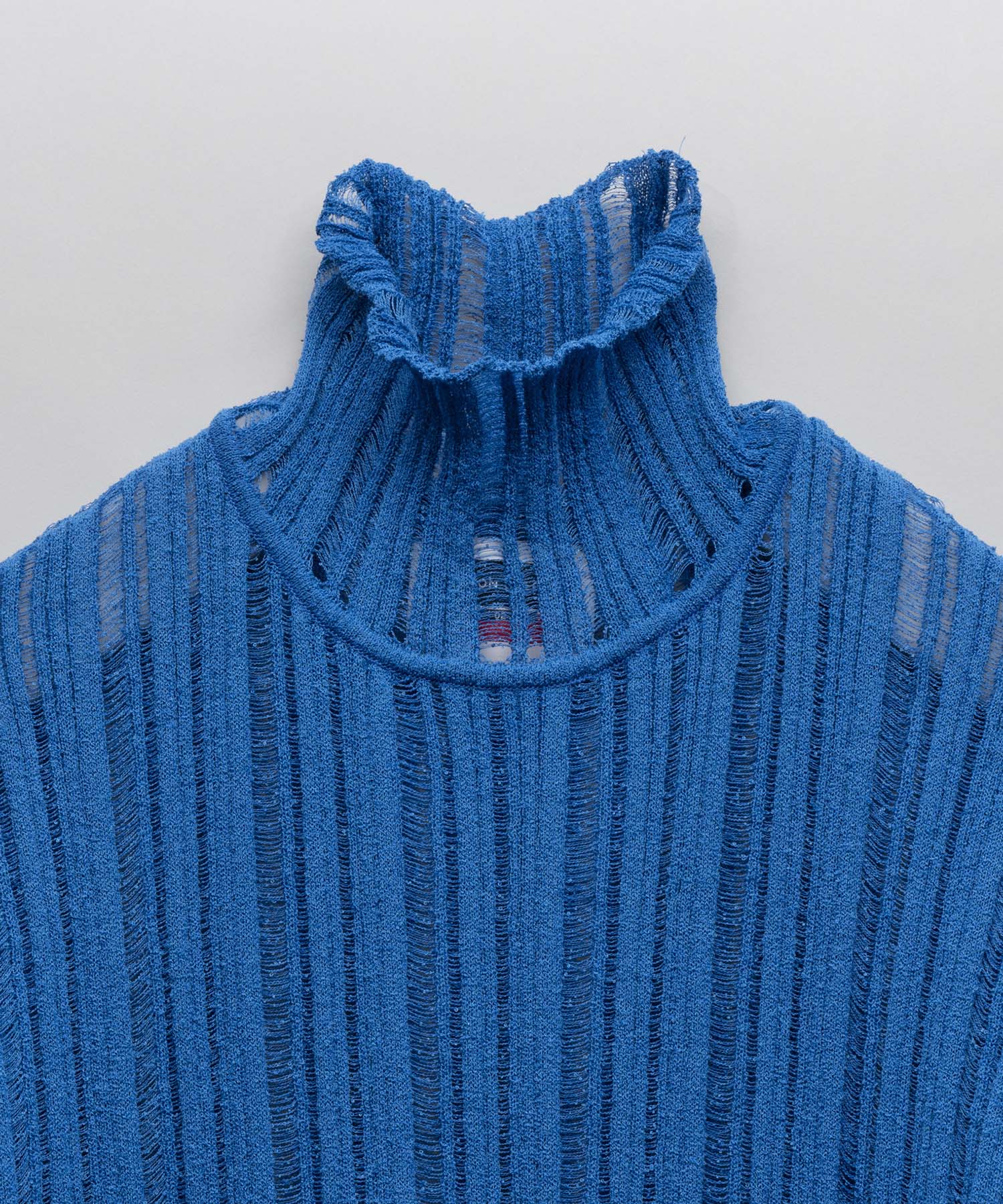 【24AW PRE-ORDER】Sheer Rib Knit Prime-Over Turtle Neck Knit Pullover