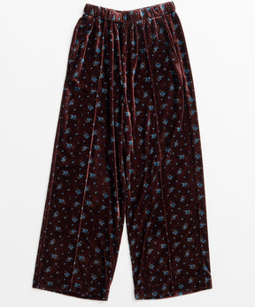 【26WINTER PRE-ORDER】Lace-Trim Velour Wrap Skirt Pants