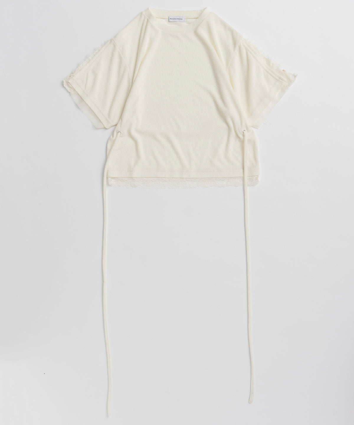 【PRE-ORDER】2WAY Lace Trim Pile T-Shirt