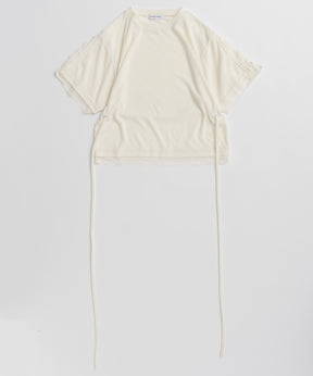 2WAY Lace Trim Pile T-Shirt