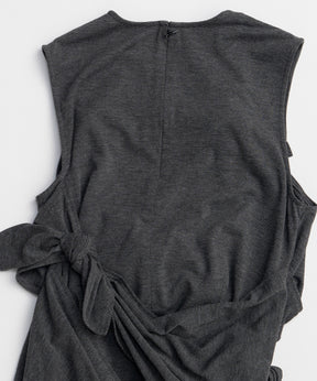 Knot Sleeveless Border T-Shirt