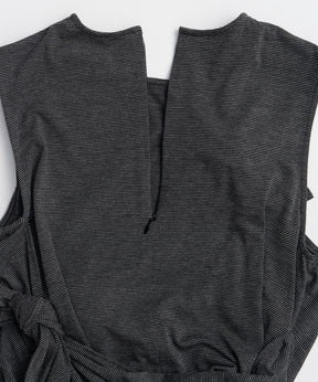 Knot Sleeveless Border T-Shirt