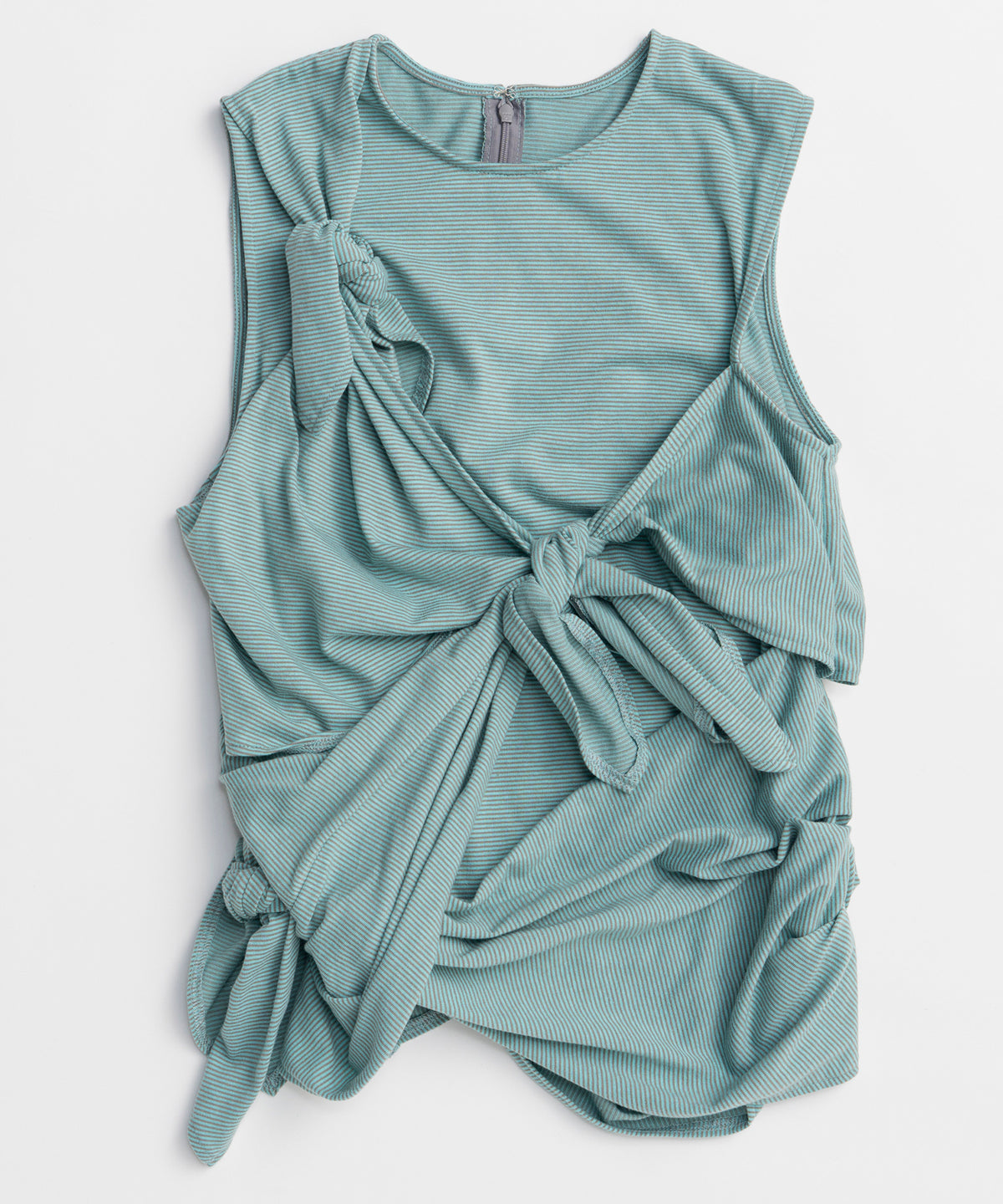 Knot Sleeveless Border T-Shirt