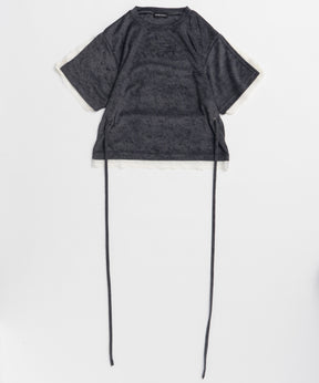 2WAY Lace Trim Pile T-Shirt