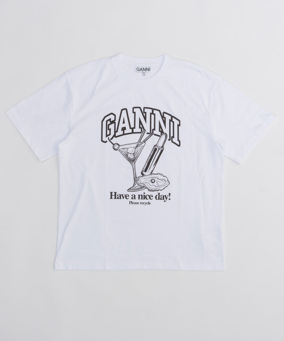 【GANNI】Future Heavy Cocktail Drop Shoulder T-shirt