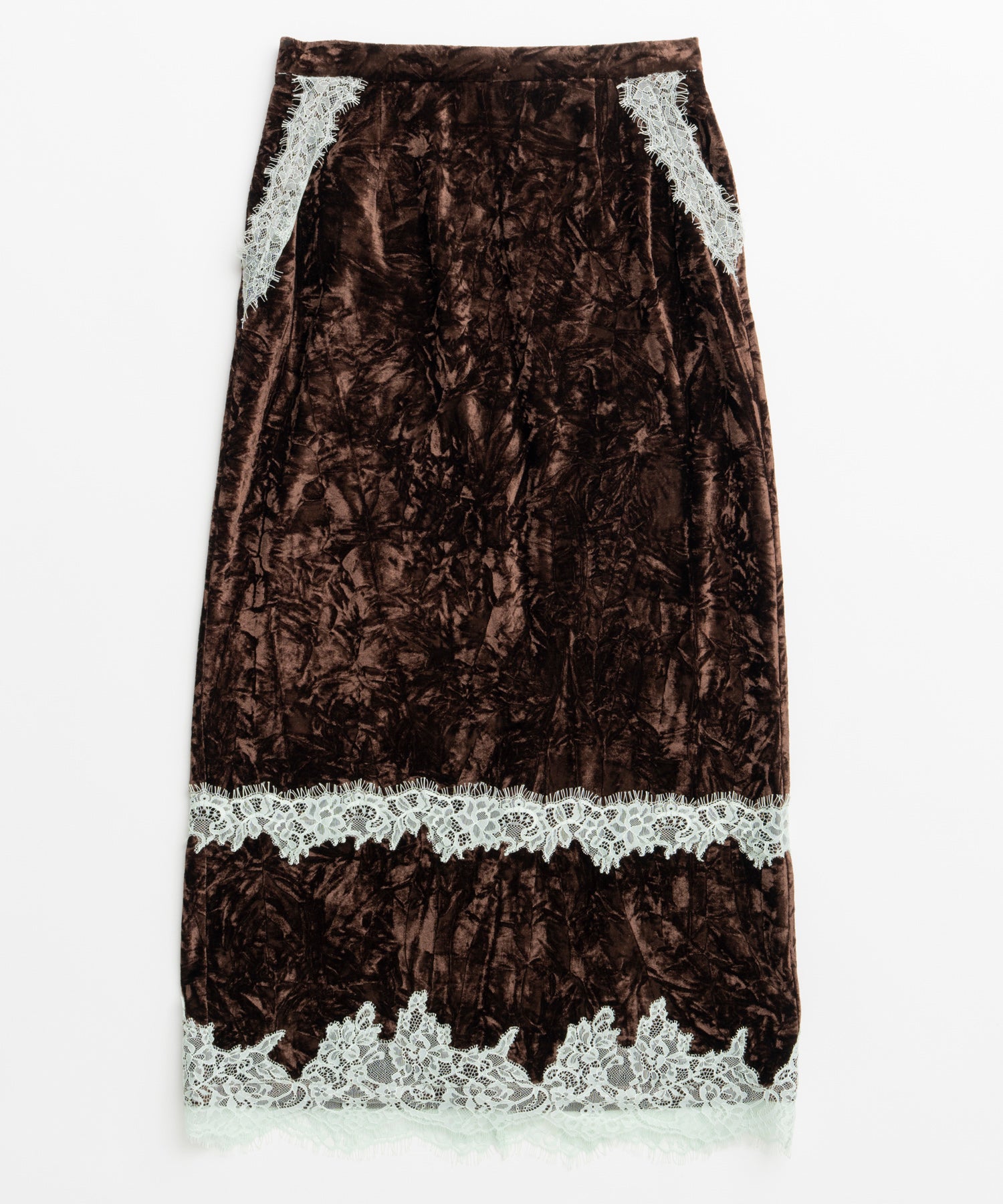 【26WINTER COLLECTION】Crushed Velour Lace Skirt