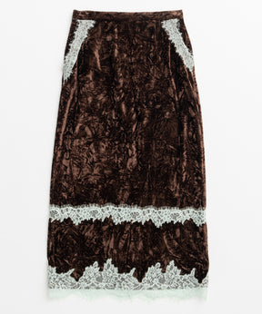 【26WINTER COLLECTION】Crushed Velour Lace Skirt