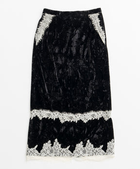 【26WINTER COLLECTION】Crushed Velour Lace Skirt