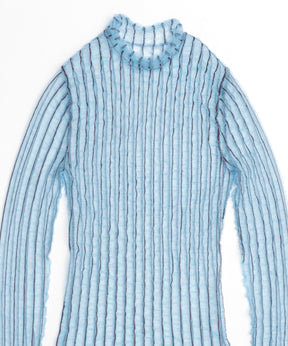 【24AUTUMN PRE-ORDER】Shirring Stripe Sheer Knitwear