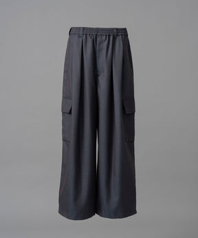 4 Colors CHAMBRAY WASHABLE WOOL PRIME-WIDE CARGO PANTS