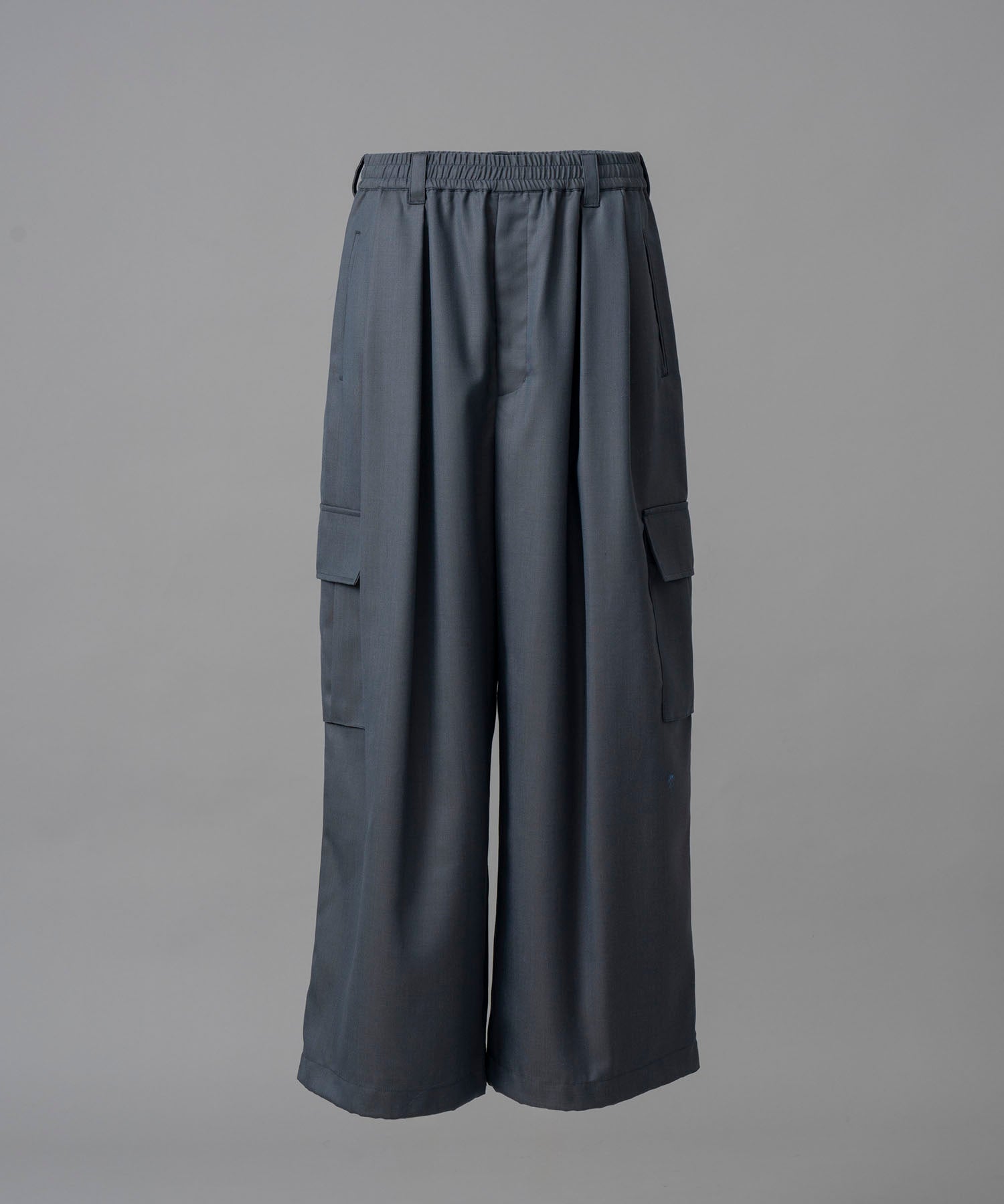 4 Colors CHAMBRAY WASHABLE WOOL PRIME-WIDE CARGO PANTS