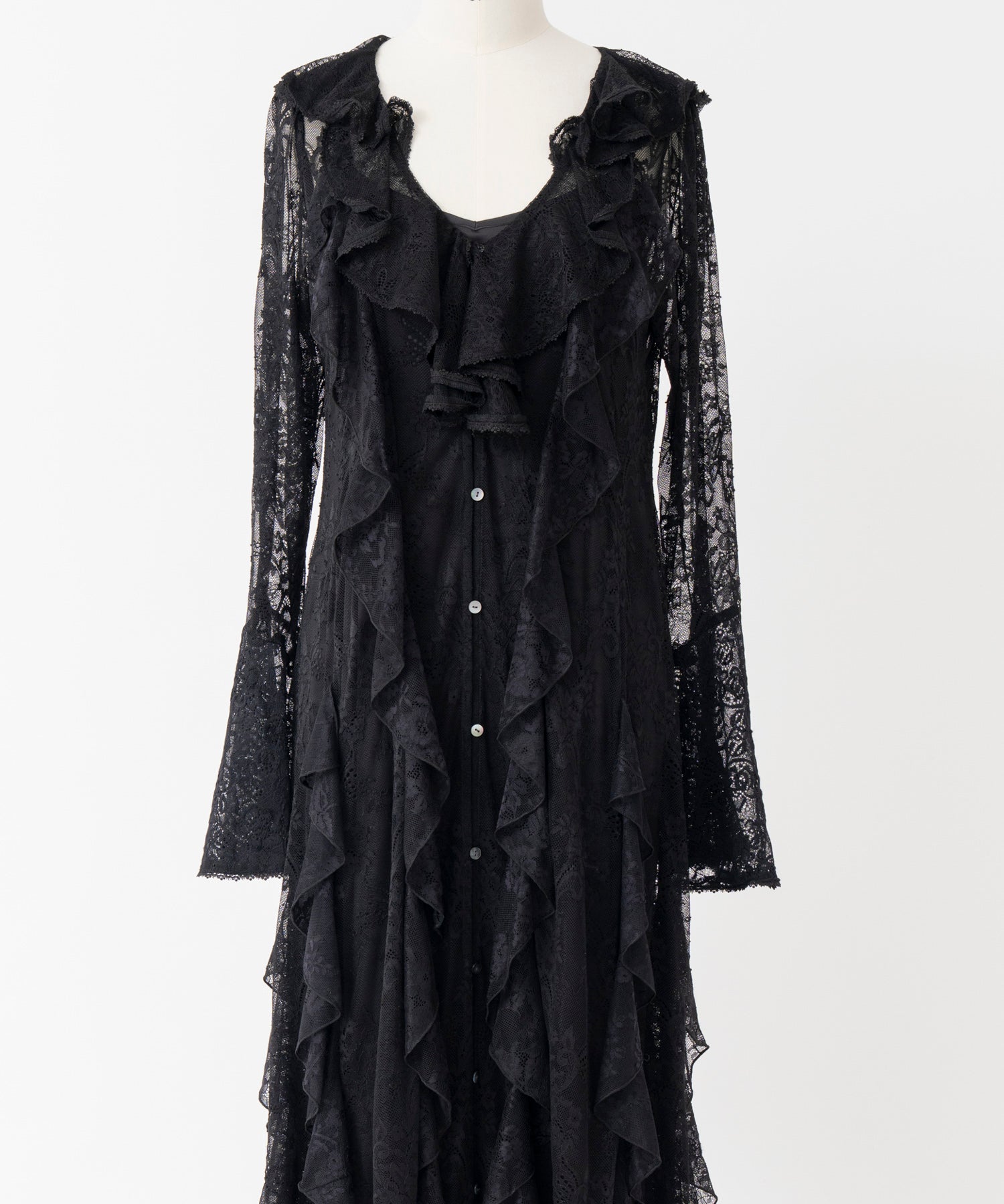 【26WINTER COLLECTION】Multi-Ruffle Lace Dress