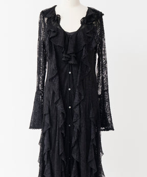 【26WINTER COLLECTION】Multi-Ruffle Lace Dress