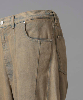 Three-Dimensional Cutting Denim Pants