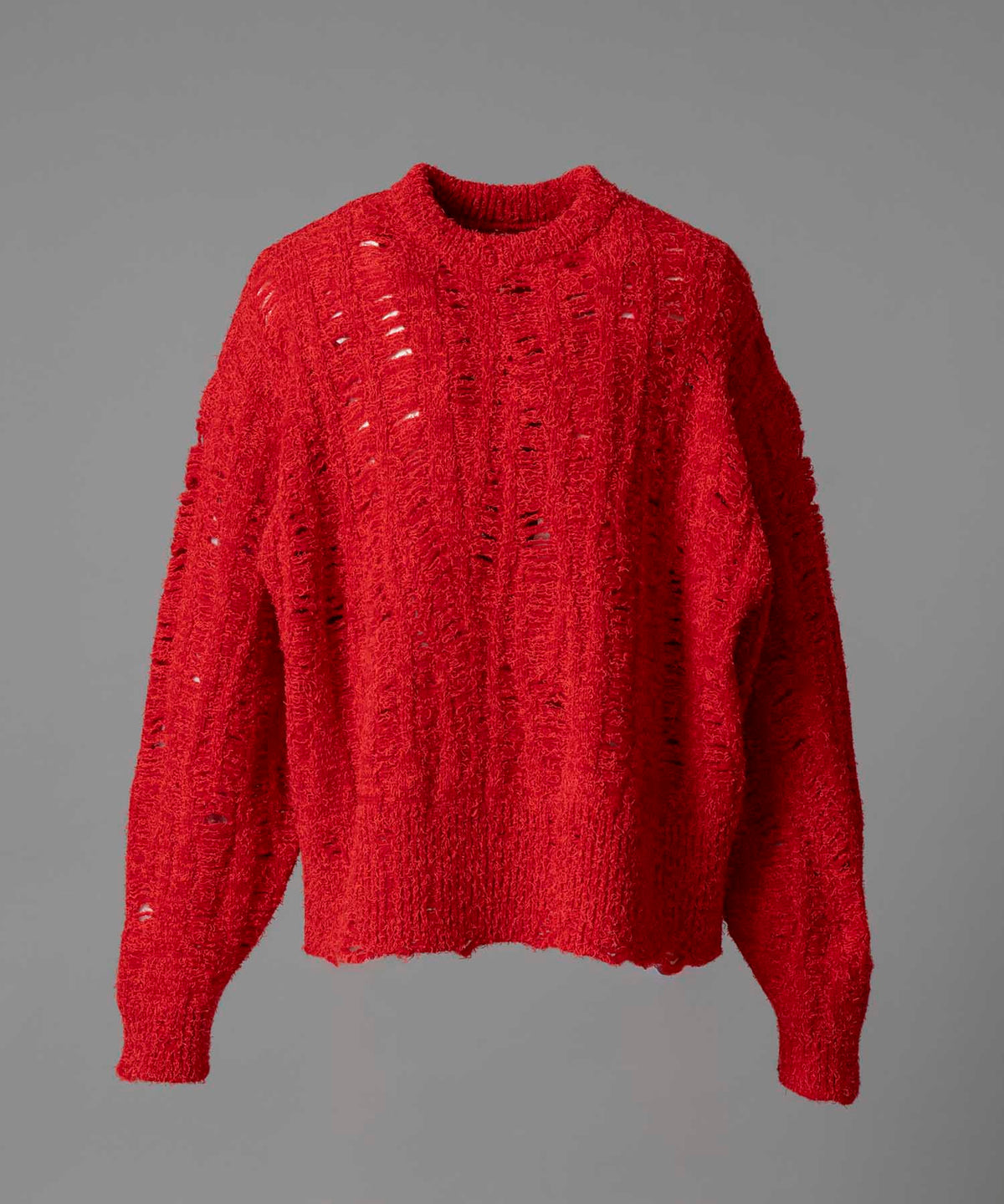 Prime-Over Damaged Wool Knit Pullover