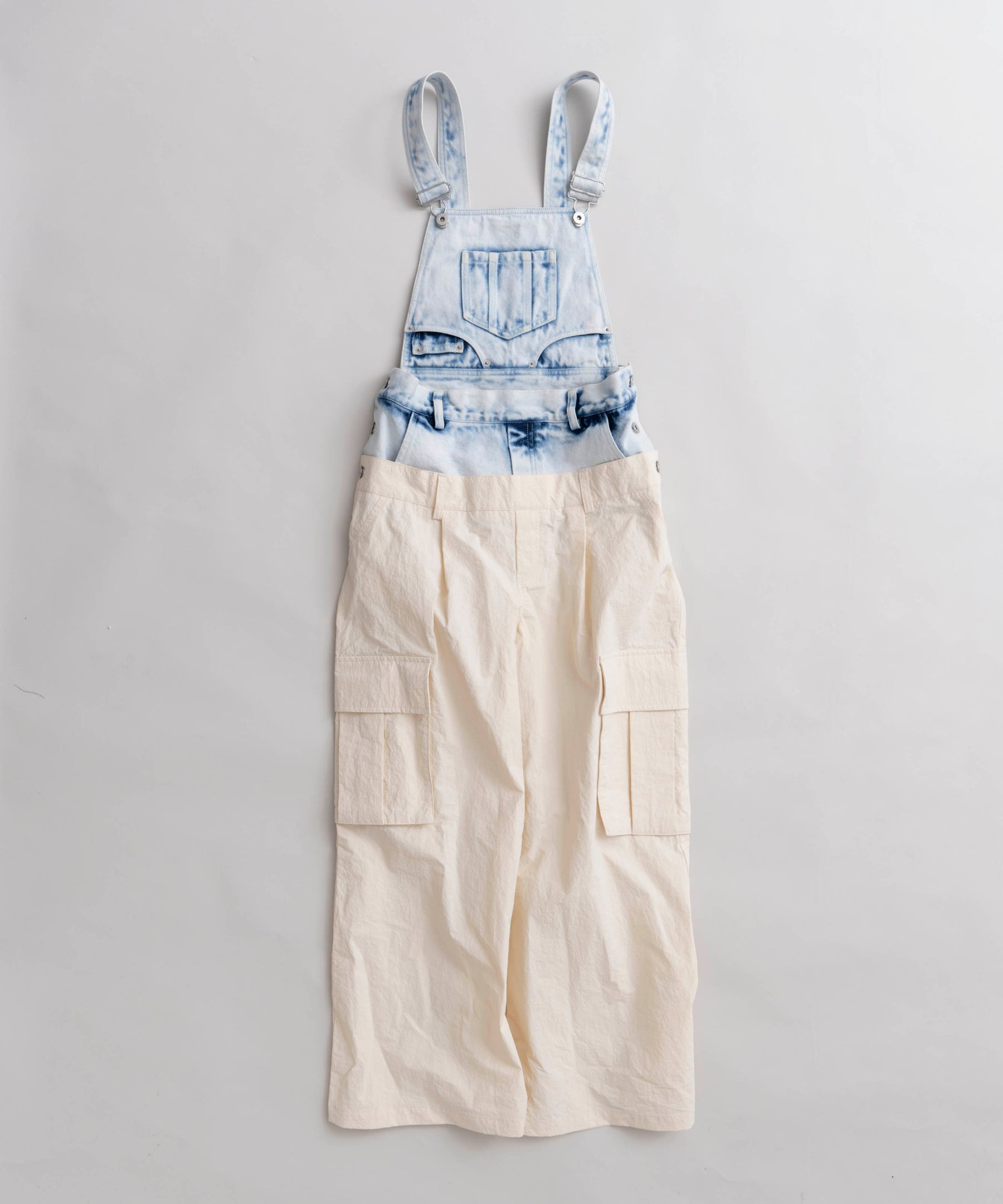 SALE】Denim Suspenders Cargo Pants