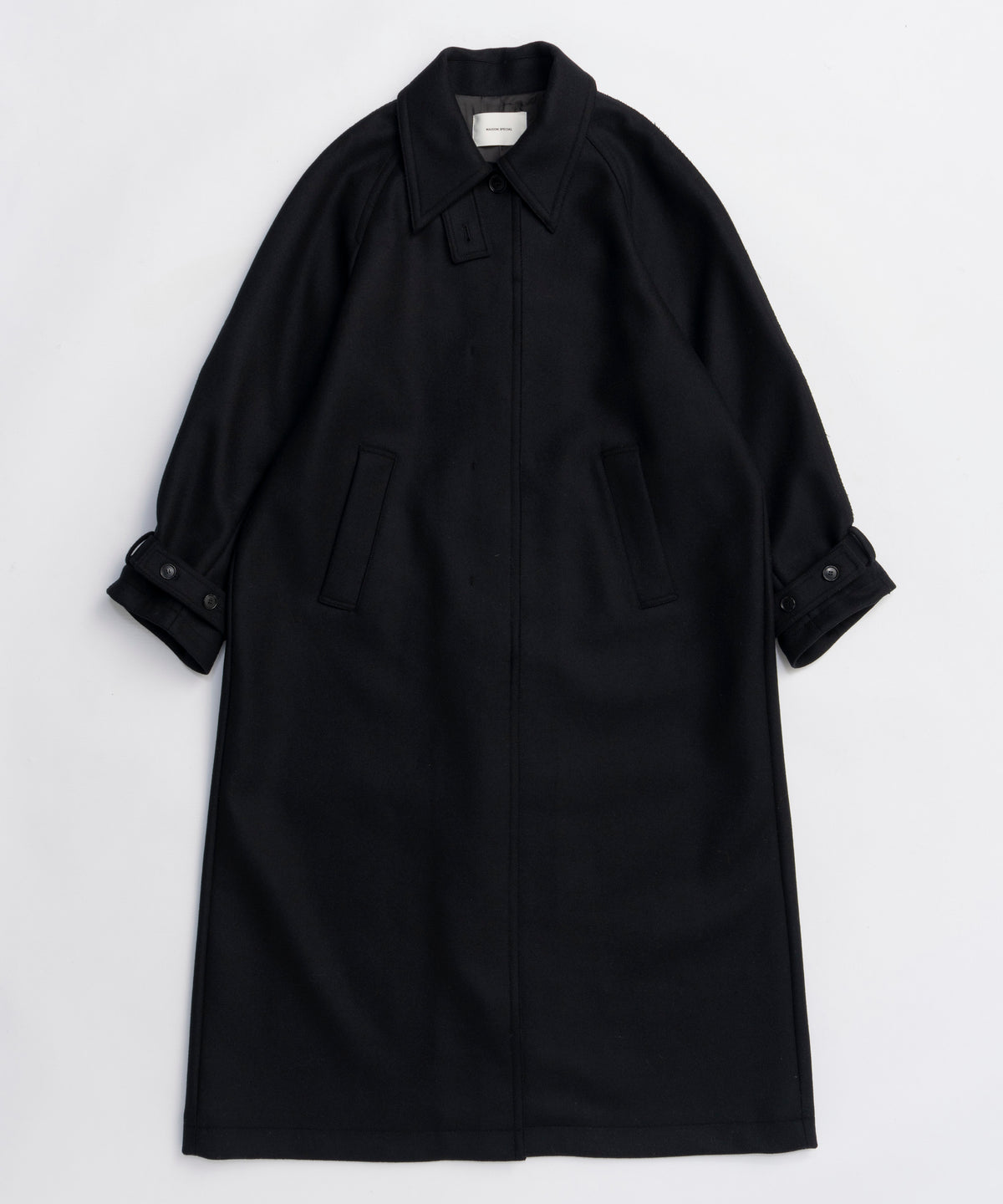 Clear Melton Balmacaan Coat