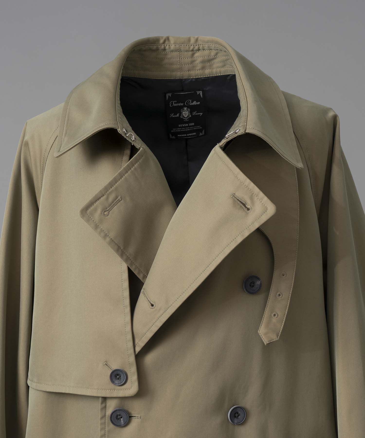 120/2/2/2/2/2/SUVIN Cotton Gabardine Prime-Over Trench Coat