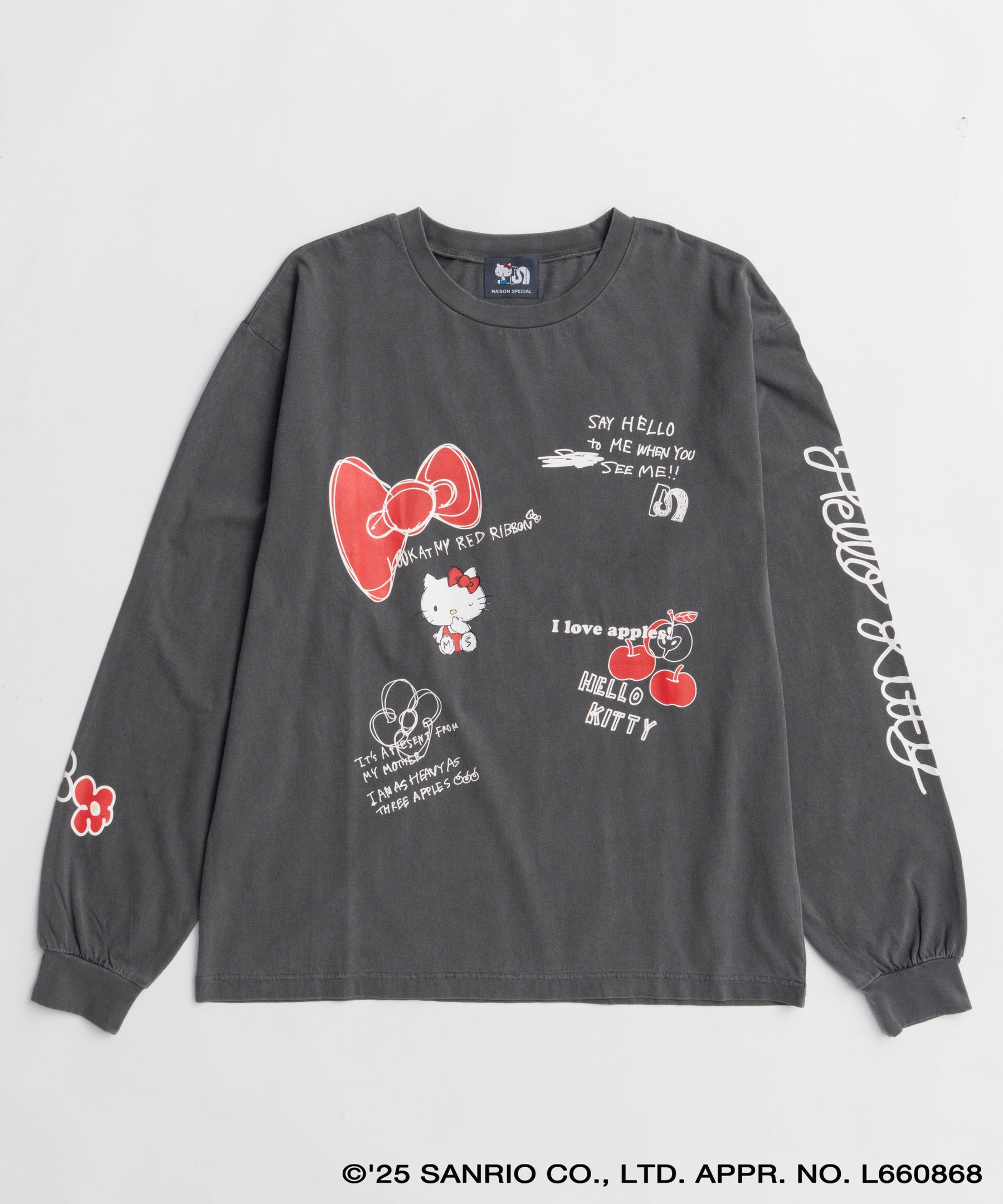 [HELLO KITTY × MAISON SPECIAL] HELLO KITTY Hand iIllust Long-Sleeve T-Shirt